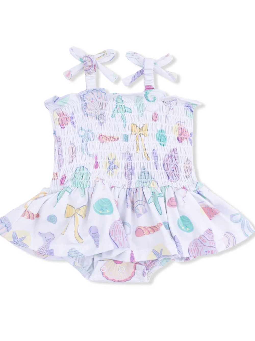 Angel Dear Beach Days Smocked Bubble with Skirt 12-18 18-24 months